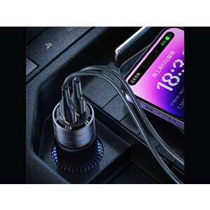 شارژر فندکی فست شارژ یو اس بی و تایپ سی 95 وات یوسامز  USAMS US-CC176 C36 95W Usb-a + Usb-c Fast Car Charger
