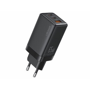 شارژر دیواری فست یو اس بی و تایپ سی 65 وات یوسامز USAMS US-CC180 ACC Three Ports GaN Charger EU Plug