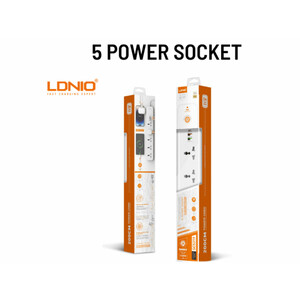 چند راهی برق پنج سوکت، دو یو اس بی و یک تایپ سی الدنیو LDNIO SC5319 5 Port + 3 USB Power Socket Plug Extension Wall Charger