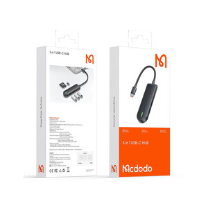 هاب 5 پورت تایپ سی مک دودو Mcdodo HU-143 5in1 USB-C Hub