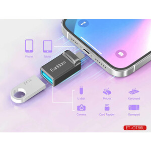 خرید مبدل اوتی‌جی آیفون یواس‌بی به لایتنینگ ارلدام Earldom ET-OT86L OTG adapter 8 Pin