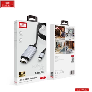 جعبه کابل لایتنینگ به HDMI دو متری Earldom W35