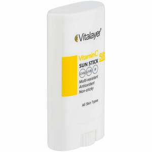 خرید ضد آفتاب استیکی ویتالیر SPF 50 ویتامین سی بی رنگ