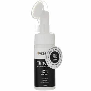 فوم شستشو صورت ویتالیر مدل Timevit مناسب انواع پوست حجم 150ml