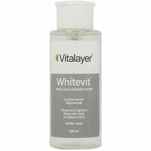 میسلار واتر ویتالیر مدل Whitevit مناسب انواع پوست حجم ۲۵۰ میلی لیتر