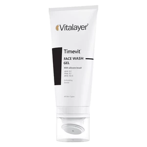 ژل شستشوی صورت ویتالیر مدل Timevit با براش سیلیکونی مناسب انواع پوست 200ml