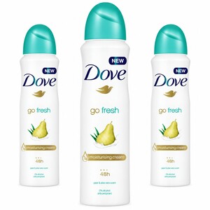 اسپری ضد تعریق زنانه داو Dove مدل Go Fresh رایحه گلابی و آلوئه ورا 48H حجم 250ml