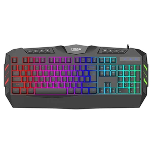 کیبورد گیمینگ هیسکا HISKA مدل HX-KEG400 با سیم RGB