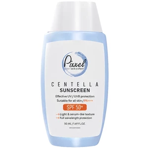 کرم ضد آفتاب بی رنگ پیکسل PIXXLE مدل Centella مناسب انواع پوست با SPF50