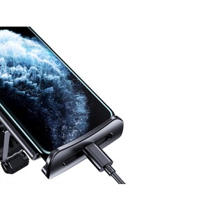 پایه نگهدارنده موبایل و تبلت صندلی عقب خودرو راک Rock Universal retractable car headrest mount قابلیت شارژ دستگاه هوشمند بر روی هولدر
