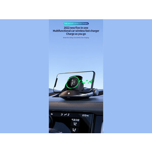 شارژر بی سیم و هولدر موبایل داخل خودرو R100 5 in 1 fast wireless car charger phone car charger mount