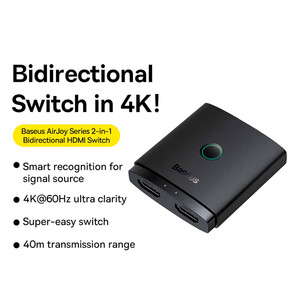 سویچ HDMI دو در یک بیسوس سری ایرجوی Baseus AirJoy Series2-in-1 BidirectionalHDMI Switch B01331105111-00