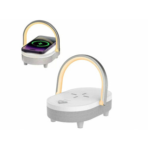خرید اسپیکر بلوتوث و شارژر وایرلس قابل حمل  4 در 1 دارای چراغ رسی Recci RLS-L16 4-in-1 Speaker and Wireless Charger 15W