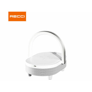 اسپیکر بلوتوث و شارژر وایرلس قابل حمل  4 در 1 دارای چراغ رسی Recci RLS-L16 4-in-1 Speaker and Wireless Charger 15W