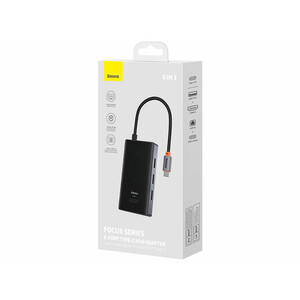 قیمت هاب تایپ سی 6 پورت فلزی بیسوس Baseus Focus Series 6 Port Type-C Hub Adapter WKYY030213