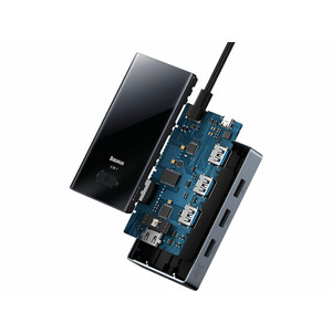 هاب تایپ سی 6 پورت فلزی بیسوس Baseus Focus Series 6 Port Type-C Hub Adapter WKYY030213