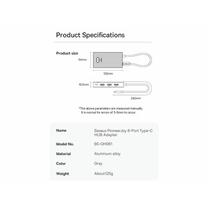 هاب تایپ سی 6 پورت فلزی بیسوس Baseus Focus Series 6 Port Type-C Hub Adapter WKYY030213