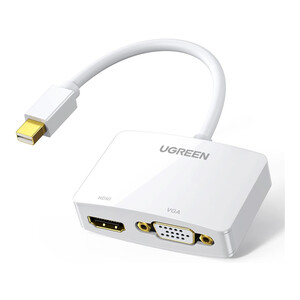 قیمت مبدل مینی دیسپلی پورت به وی جی ای و اچ دی ام آی یوگرین Ugreen Mini Displayport Lightning to HDMI VGA Converter Adapter_J43