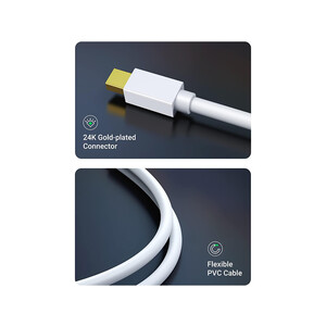 کیفیت مبدل مینی دیسپلی پورت به وی جی ای و اچ دی ام آی یوگرین Ugreen Mini Displayport Lightning to HDMI VGA Converter Adapter_J43