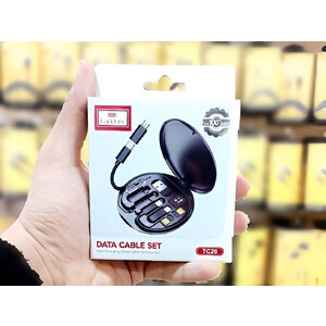 مجموعه کابل چند کاره تایپ سی، یو اس بی, میکرو و لایتنینگ 60 وات ارلدام Earldom TC20 Data Cable Set Fast Charging Data Cable Storge Box