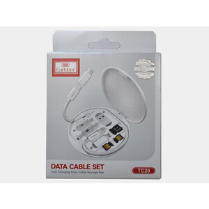 مجموعه کابل چند کاره تایپ سی، یو اس بی, میکرو و لایتنینگ 60 وات ارلدام Earldom TC20 Data Cable Set Fast Charging Data Cable Storge Box