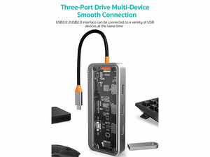 هاب 10 پورت تایپ سی کوتسی Coteci 10 in1 Multifunctional Docking Station 16013