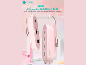 خرید هاب تایپ سی 8 پورت  کوتسی Coteci 8in1 USB-C Hub 16005