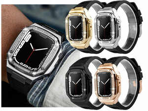 بند پلاستیکی اپل واچ 45 میلیمتری کوتتسی Coteetci W81 AP Diamond+316L+Rubber Set Strap 22012 (45mm)