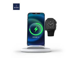 قیمت شارژر وایرلس مغناطیسی استند رومیزی سه کاره آیفون 15 وات ویوو WIWU POWER AIR 18W 3 IN 1 WIRELESS CHARGER