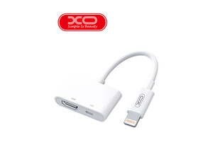 خرید بهترین تبدیل لایتنینگ اتصال همزمان شارژر و HDMI ایکس او XO HUB005 Lightning To HDMI & Charging Port