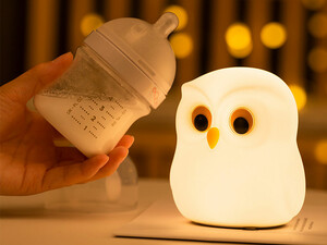 فروش چراغ خواب رومیزی فانتزی شارژی Owl table lamp colorful silicone pat lamp