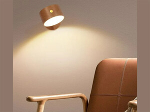 چراغ دیواری چوبی با قابلیت چرخش Wooden Wall Lamp USB Rechargeable Night Light Touch Dimming Magnetic 360 ° Rotate