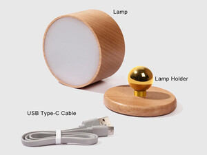 چراغ دیواری چوبی با قابلیت چرخش Wooden Wall Lamp USB Rechargeable Night Light Touch Dimming Magnetic 360 ° Rotate