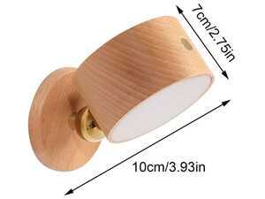 چراغ دیواری چوبی با قابلیت چرخش Wooden Wall Lamp USB Rechargeable Night Light Touch Dimming Magnetic 360 ° Rotate