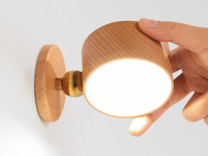 چراغ دیواری چوبی با قابلیت چرخش Wooden Wall Lamp USB Rechargeable Night Light Touch Dimming Magnetic 360 ° Rotate