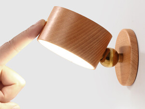 خرید چراغ دیواری چوبی با قابلیت چرخش Wooden Wall Lamp USB Rechargeable Night Light Touch Dimming Magnetic 360 ° Rotate