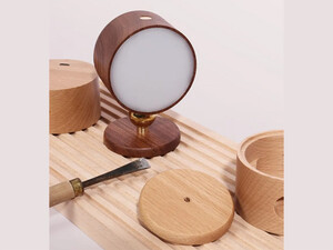 خرید چراغ دیواری چوبی با قابلیت چرخش Wooden Wall Lamp USB Rechargeable Night Light Touch Dimming Magnetic 360 ° Rotate