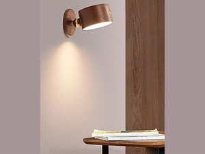 کیفیت چراغ دیواری چوبی با قابلیت چرخش Wooden Wall Lamp USB Rechargeable Night Light Touch Dimming Magnetic 360 ° Rotate