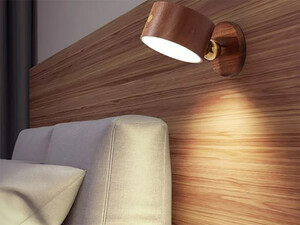 قیمت چراغ دیواری چوبی با قابلیت چرخش Wooden Wall Lamp USB Rechargeable Night Light Touch Dimming Magnetic 360 ° Rotate