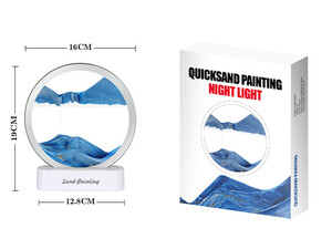 کیفیت چراغ شب تزیینی سه بعدی شن و ماسه Quicksand Painting Dynamic Hourglass Ornament Lamp 3d Three-Dimensional