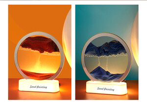 بهترین چراغ شب تزیینی سه بعدی شن و ماسه Quicksand Painting Dynamic Hourglass Ornament Lamp 3d Three-Dimensional