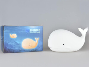 کیفیت چراغ خواب سیلیکونی هفت رنگ طرح نهنگ Children Led Luminous Whale-shape Night Light 7-color Usb Rechargeable Silicone