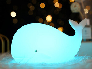 خرید چراغ خواب سیلیکونی هفت رنگ طرح نهنگ Children Led Luminous Whale-shape Night Light 7-color Usb Rechargeable Silicone