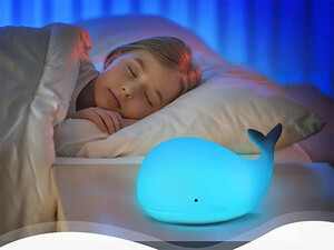 قیمت چراغ خواب سیلیکونی هفت رنگ طرح نهنگ Children Led Luminous Whale-shape Night Light 7-color Usb Rechargeable Silicone