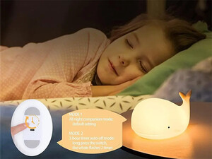 خرید چراغ خواب سیلیکونی هفت رنگ طرح نهنگ Children Led Luminous Whale-shape Night Light 7-color Usb Rechargeable Silicone