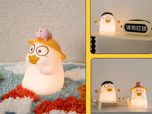 فروش چراغ خواب رومیزی سیلیکونی کارتونی Baby Duck Ducky LED Mood Light bwxly-01