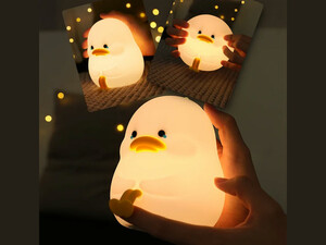 چراغ خواب سیلیکونی اردک ناز خستهEmo Duck Kids Night Light,Cute And Dimmable Silicone Lamp XR-MM-L2207