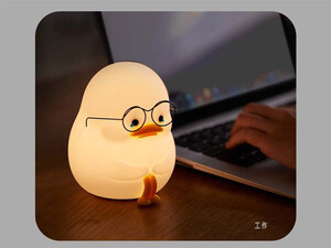 خرید چراغ خواب سیلیکونی اردک ناز Emo Duck Kids Night Light,Cute And Dimmable Silicone Lamp