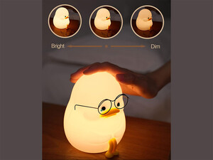 خرید چراغ خواب سیلیکونی اردک ناز Emo Duck Kids Night Light,Cute And Dimmable Silicone Lamp