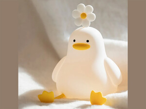 فروش چراغ خواب اردک گل به سر فانتزی flower duck pat lamp induction night light playful silicone pat lamp bedroom